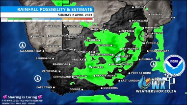 Southern Africa Weather Forecast Maps Sunday 2 April 2023