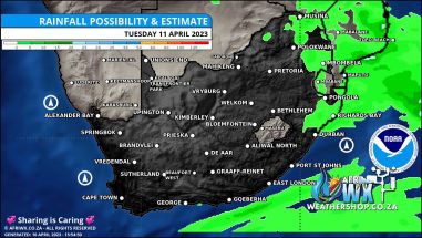 Southern Africa Weather Forecast Maps Tuesday 11 April 2023