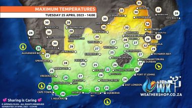 Southern Africa Weather Forecast Maps Tuesday 25 April 2023