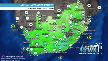 Southern Africa Weather Forecast Maps Tuesday 2 May 2023