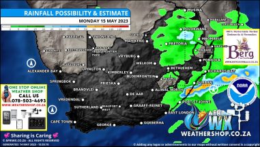 Southern Africa Weather Forecast Maps Monday 15 May 2023