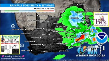 Southern Africa Weather Forecast Maps Monday 8 May 2023