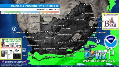 Southern Africa Weather Forecast Maps Sunday 21 May 2023