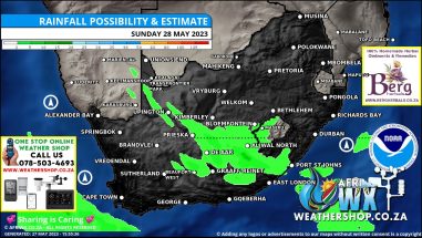 Southern Africa Weather Forecast Maps Sunday 28 May 2023