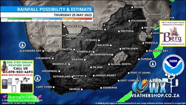 Southern Africa Weather Forecast Maps Thursday 25 May 2023