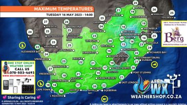 Southern Africa Weather Forecast Maps Tuesday 16 May 2023