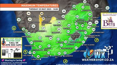 Southern Africa Weather Forecast Maps Tuesday 23 May 2023