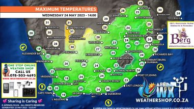 Southern Africa Weather Forecast Maps Wednesday 24 May 2023