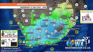 Southern Africa Weather Forecast Maps Wednesday 31 May 2023