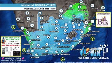 Southern Africa Weather Forecast Maps Wednesday 21 June 2023