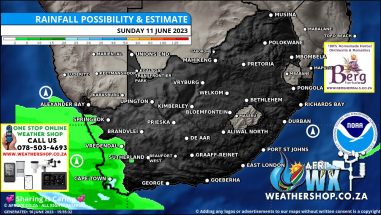 Southern Africa Weather Forecast Maps Sunday 11 June 2023