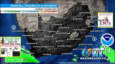 Southern Africa Weather Forecast Maps Sunday 18 June 2023
