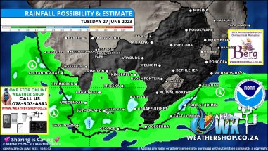 Southern Africa Weather Forecast Maps Tuesday 27 June 2023