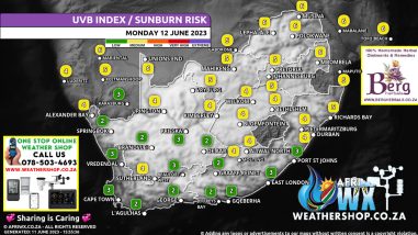 Southern Africa Weather Forecast Maps Monday 12 June 2023