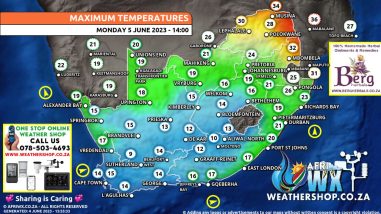 Southern Africa Weather Forecast Maps Monday 5 June 2023
