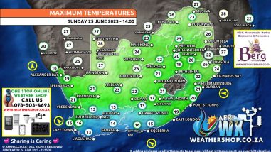 Southern Africa Weather Forecast Maps Sunday 25 June 2023
