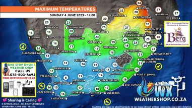Southern Africa Weather Forecast Maps Sunday 4 June 2023