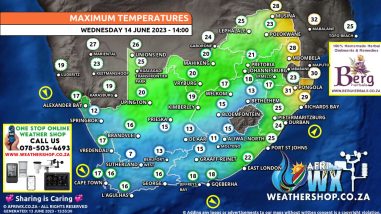 Southern Africa Weather Forecast Maps Wednesday 14 June 2023
