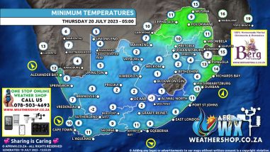 Southern Africa Weather Forecast Maps Thursday 20 July 2023