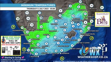 Southern Africa Weather Forecast Maps Thursday 6 July 2023
