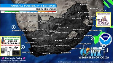 Southern Africa Weather Forecast Maps Friday 14 July 2023