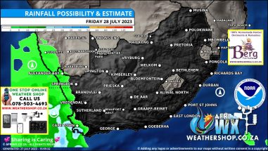 Southern Africa Weather Forecast Maps Friday 28 July 2023