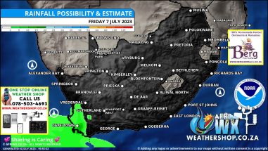 Southern Africa Weather Forecast Maps Friday 7 July 2023