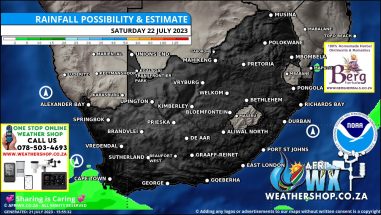 Southern Africa Weather Forecast Maps Saturday 22 July 2023
