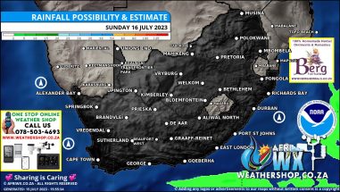 Southern Africa Weather Forecast Maps Sunday 16 July 2023