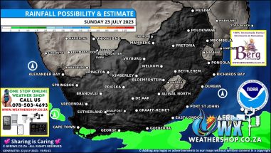 Southern Africa Weather Forecast Maps Sunday 23 July 2023