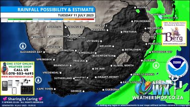 Southern Africa Weather Forecast Maps Tuesday 11 July 2023