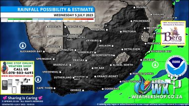 Southern Africa Weather Forecast Maps Wednesday 5 July 2023
