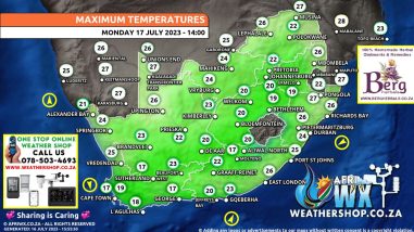 Southern Africa Weather Forecast Maps Monday 17 July 2023