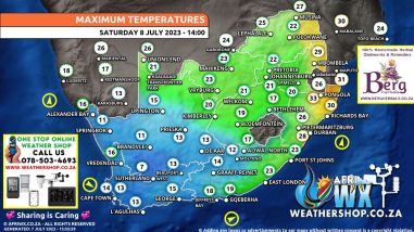Southern Africa Weather Forecast Maps Saturday 8 July 2023