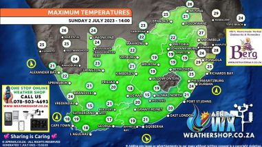 Southern Africa Weather Forecast Maps Sunday 2 July 2023