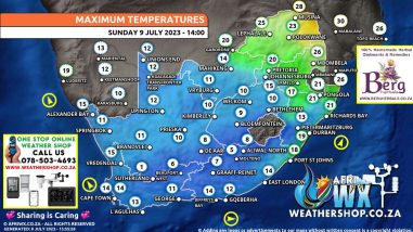 Southern Africa Weather Forecast Maps Sunday 9 July 2023