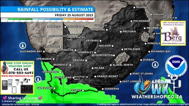 Southern Africa Weather Forecast Maps Friday 25 August 2023