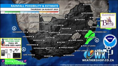 Southern Africa Weather Forecast Maps Thursday 24 August 2023