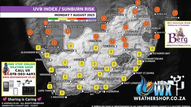 Southern Africa Weather Forecast Maps Monday 7 August 2023
