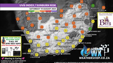 Southern Africa Weather Forecast Maps Saturday 19 August 2023