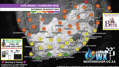 Southern Africa Weather Forecast Maps Saturday 26 August 2023
