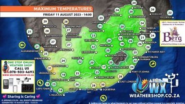 Southern Africa Weather Forecast Maps Friday 11 August 2023