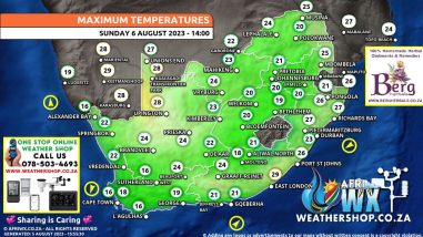 Southern Africa Weather Forecast Maps Sunday 6 August 2023