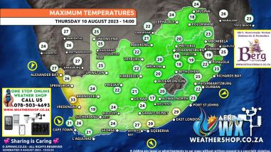 Southern Africa Weather Forecast Maps Thursday 10 August 2023