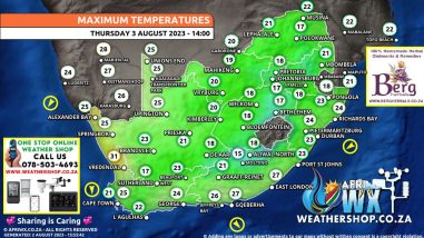 Southern Africa Weather Forecast Maps Thursday 3 August 2023