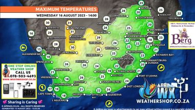 Southern Africa Weather Forecast Maps Wednesday 16 August 2023