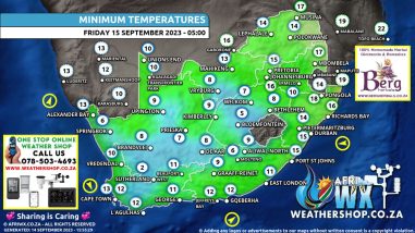Southern Africa Weather Forecast Maps Friday 15 September 2023