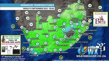 Southern Africa Weather Forecast Maps Friday 8 September 2023