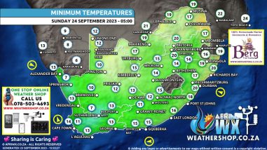 Southern Africa Weather Forecast Maps Sunday 24 September 2023