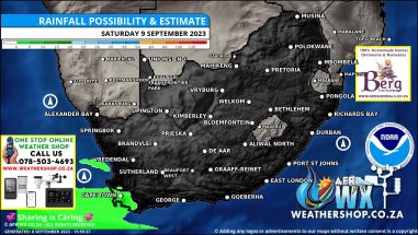 Southern Africa Weather Forecast Maps Saturday 9 September 2023